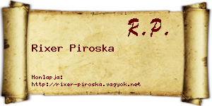 Rixer Piroska névjegykártya