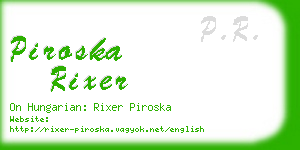 piroska rixer business card